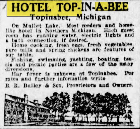 Hotel Top-In-A-Bee - May 1921 Ad